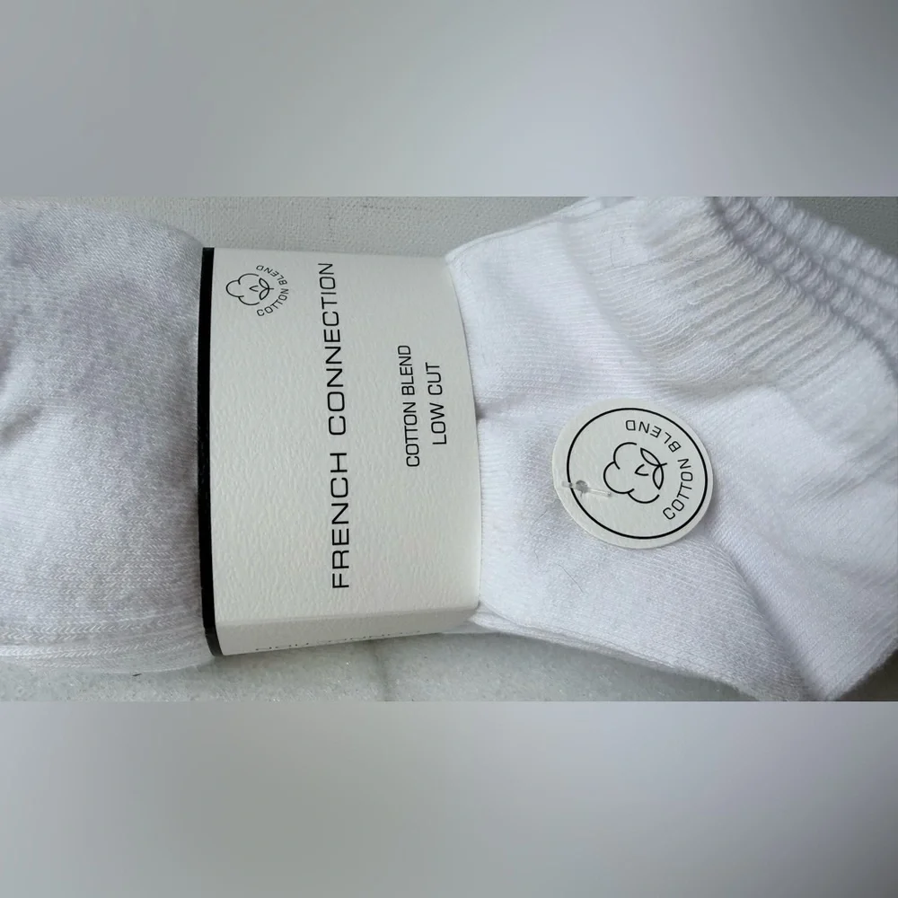 French Connection White Low-Cut Athletic Socks - 10 Pack cotton